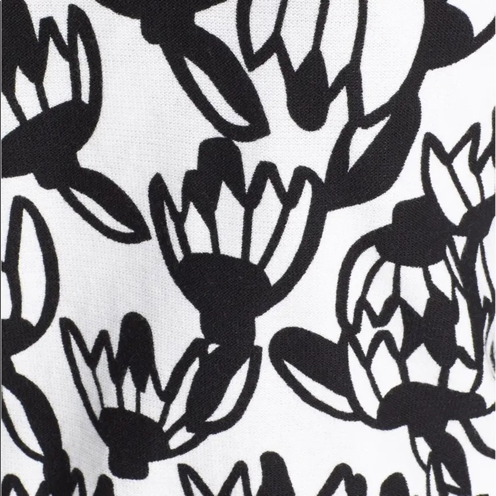 Tracy Reese Cropped Full Zip Floral Black Sweater XS - Picture 8 of 9